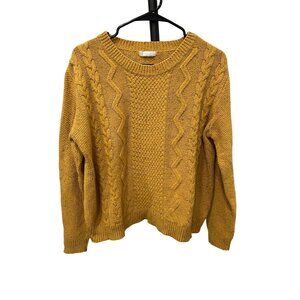 Cooperative Womens Large Yellow Cable Knit Sweater Sz L